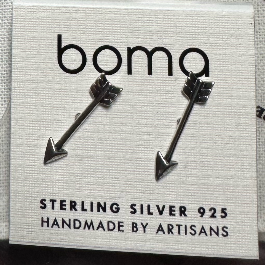 Boma Sterling Silver Arrow Stud Earrings Hypoallergenic Nickel Free 925 30$